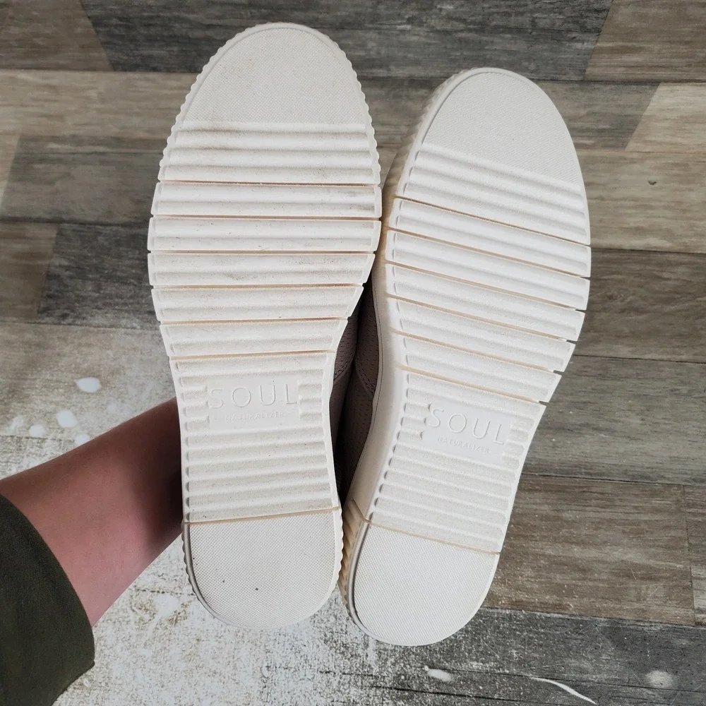 Soul Naturalizer Tia Platform Women Shoes Sz 8.5 W Mushroom Mesh Comfort Sneaker